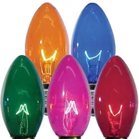 C7 Transparent Multicolored, 5 Watt, 25 Triple Dipped Replacement Lamps