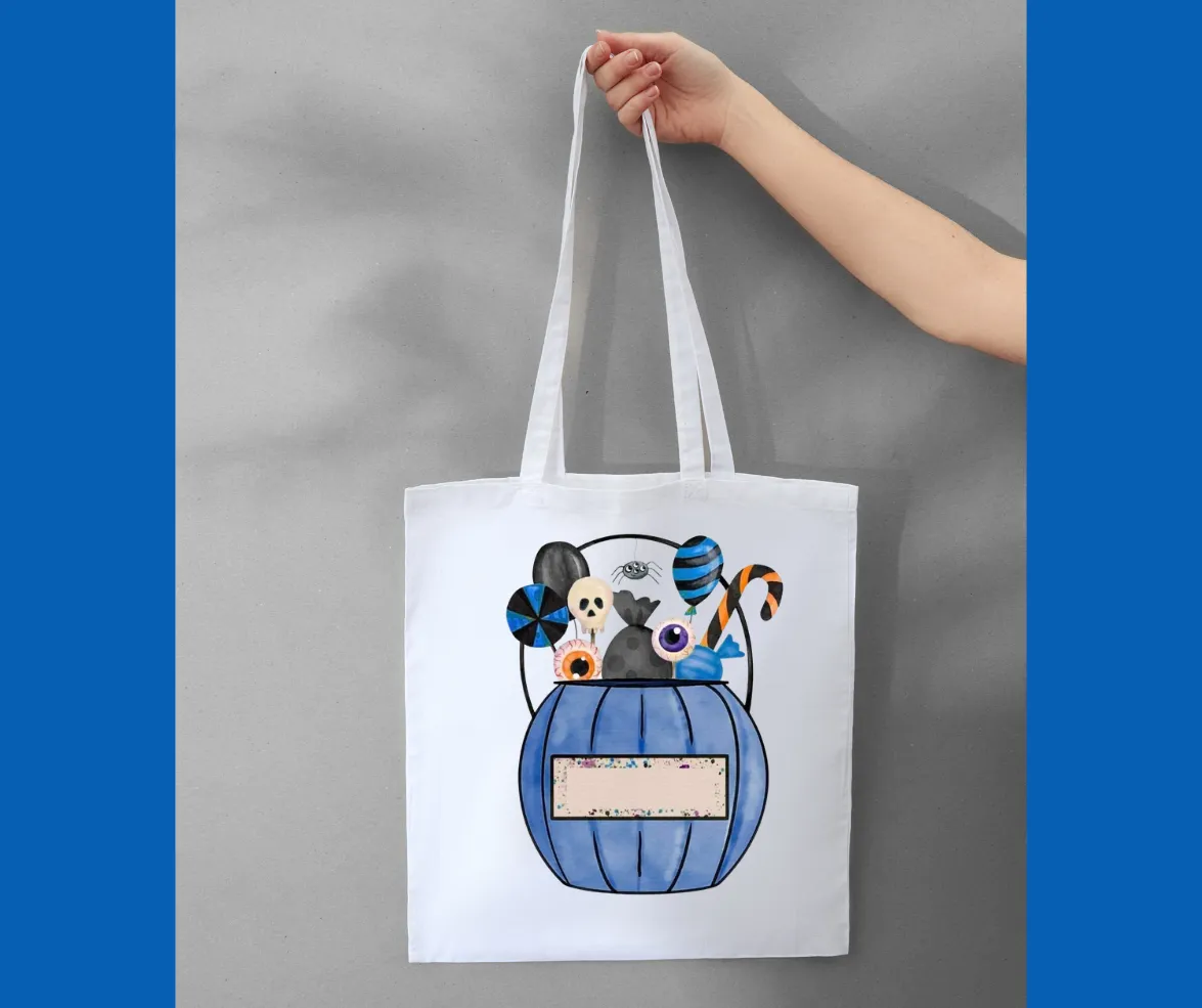 Canvas tote with color printed design