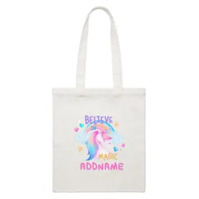 Children's Day Gift Series Believe In Magic Unicorn Addname  Canvas Bag