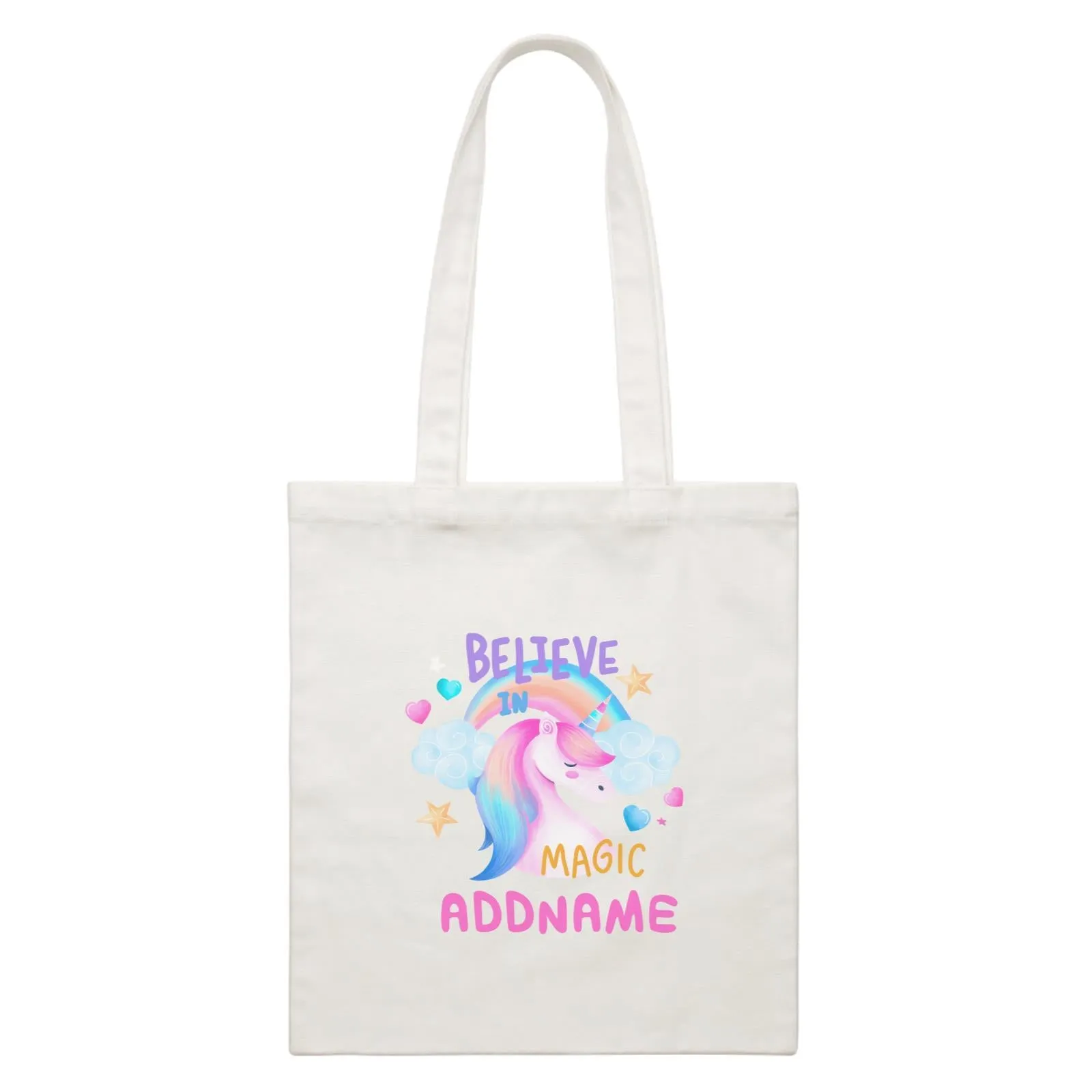 Children's Day Gift Series Believe In Magic Unicorn Addname  Canvas Bag