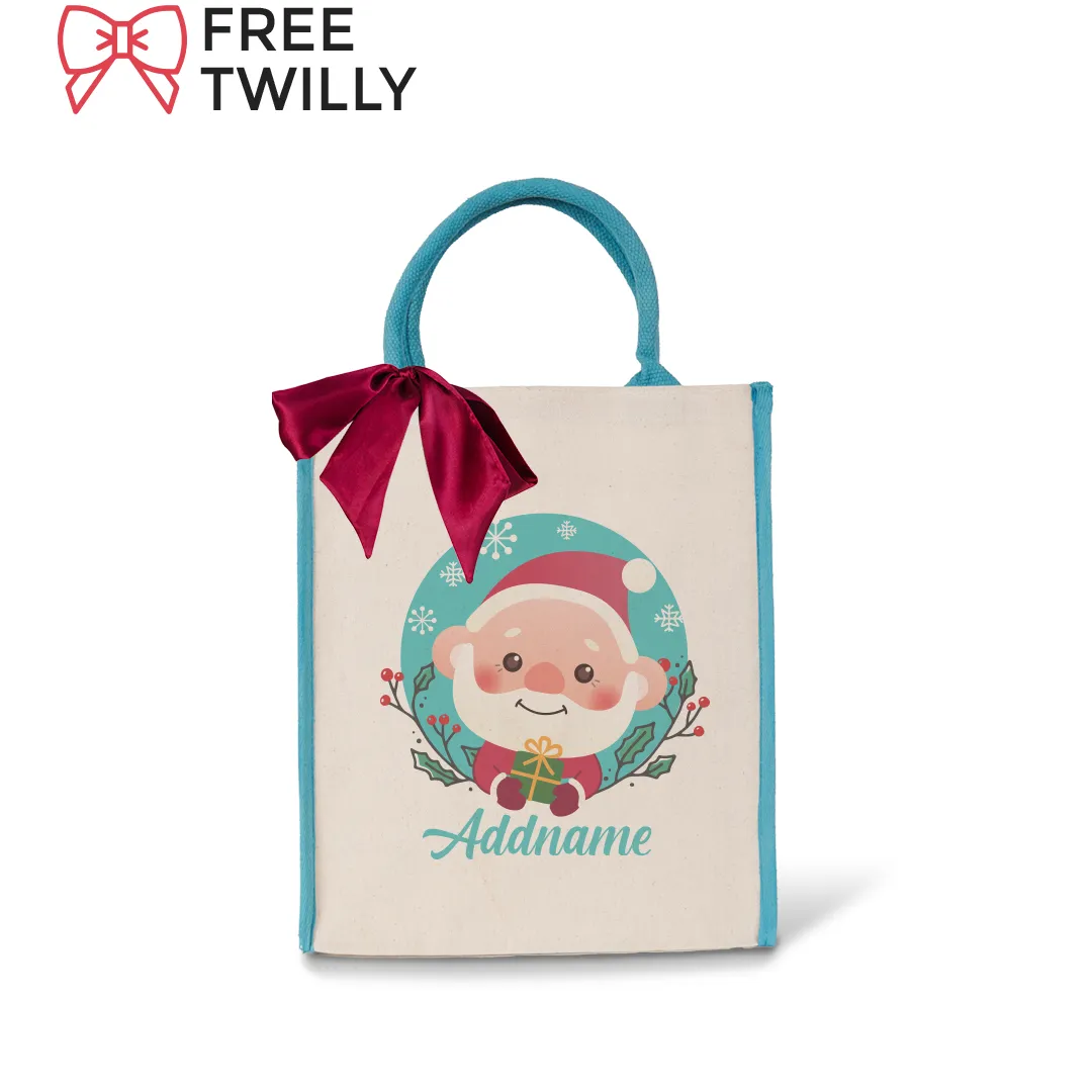 Christmas Cute Animal Series - Light Blue Colour Lining Canvas Bag (Livestream)