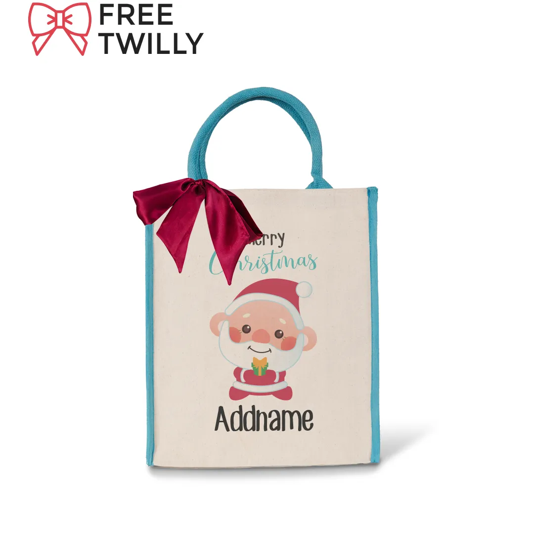 Christmas Cute Animal Series - Light Blue Colour Lining Canvas Bag (Livestream)