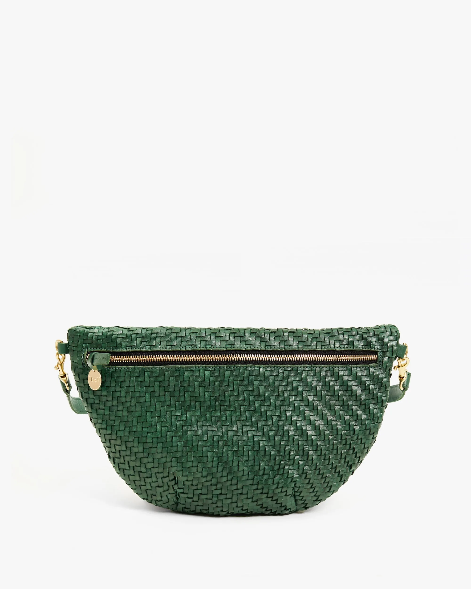 Clare V - Grande Fanny in Evergreen Woven Zig Zag