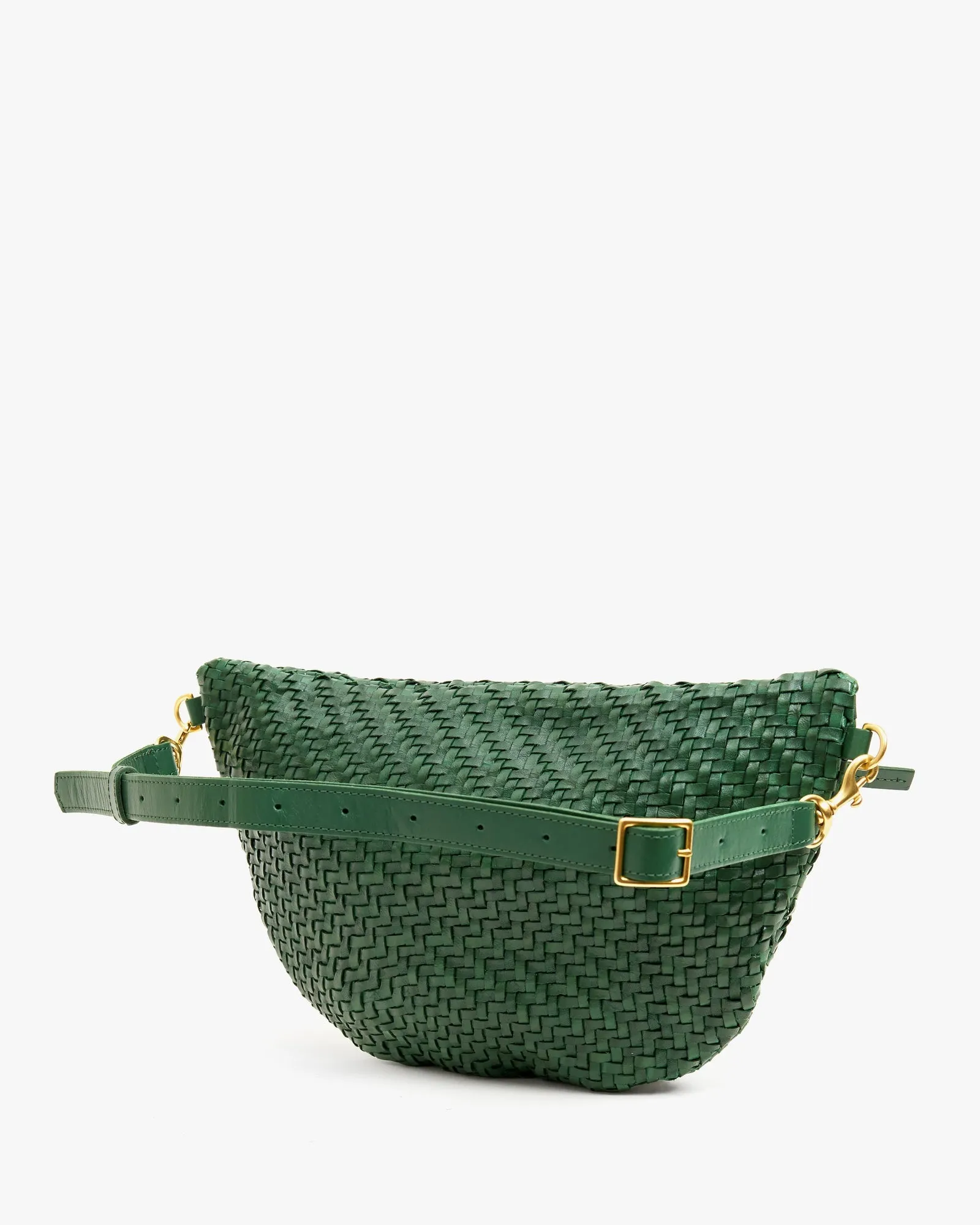 Clare V - Grande Fanny in Evergreen Woven Zig Zag