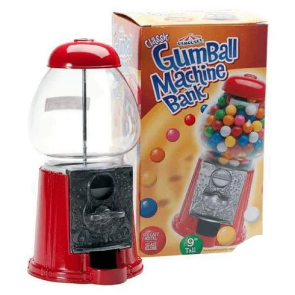 Classic Gumball Machine Bank 9"