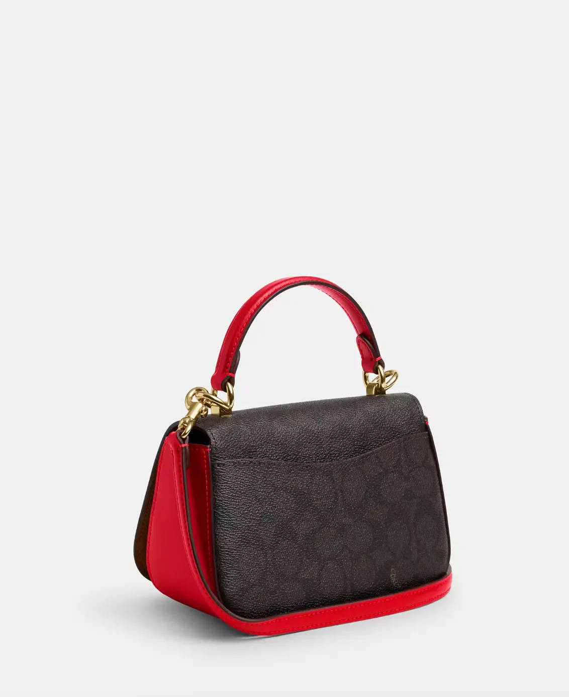 Coach Lysa Top Handle Bag In Signature Walnut Bold Red (Incoming stock)