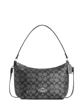 Coach Zip Top Shoulder Bag In Signature Canvas