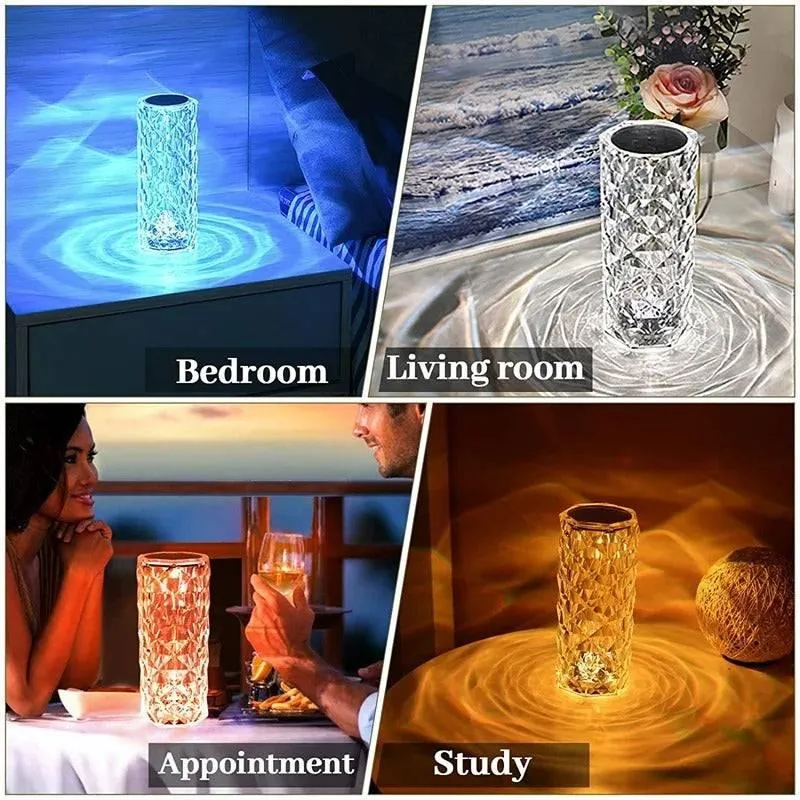 Creative Touch Crystal Diamond Table Lamp Rechargeable