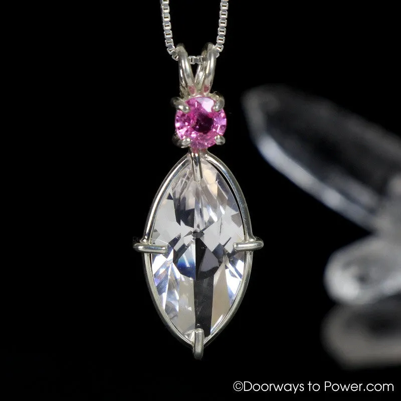 Danburite Infinite Eye Pendant w/ Pink Sapphire Signature Collection