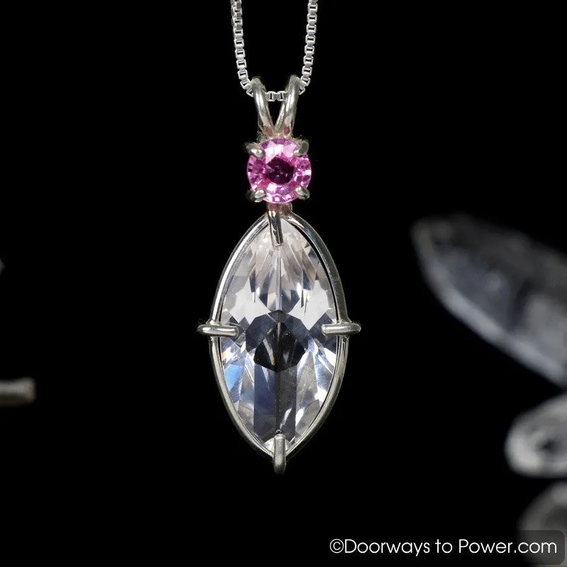 Danburite Infinite Eye Pendant w/ Pink Sapphire Signature Collection