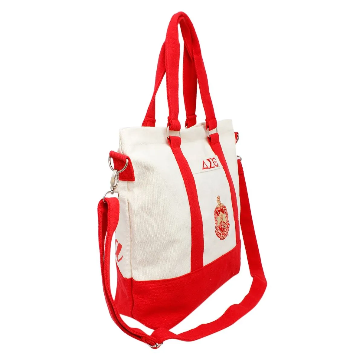 Delta Sigma Theta Bag DST Sorority Inspired Thick Canvas Embroidered Tote Bag