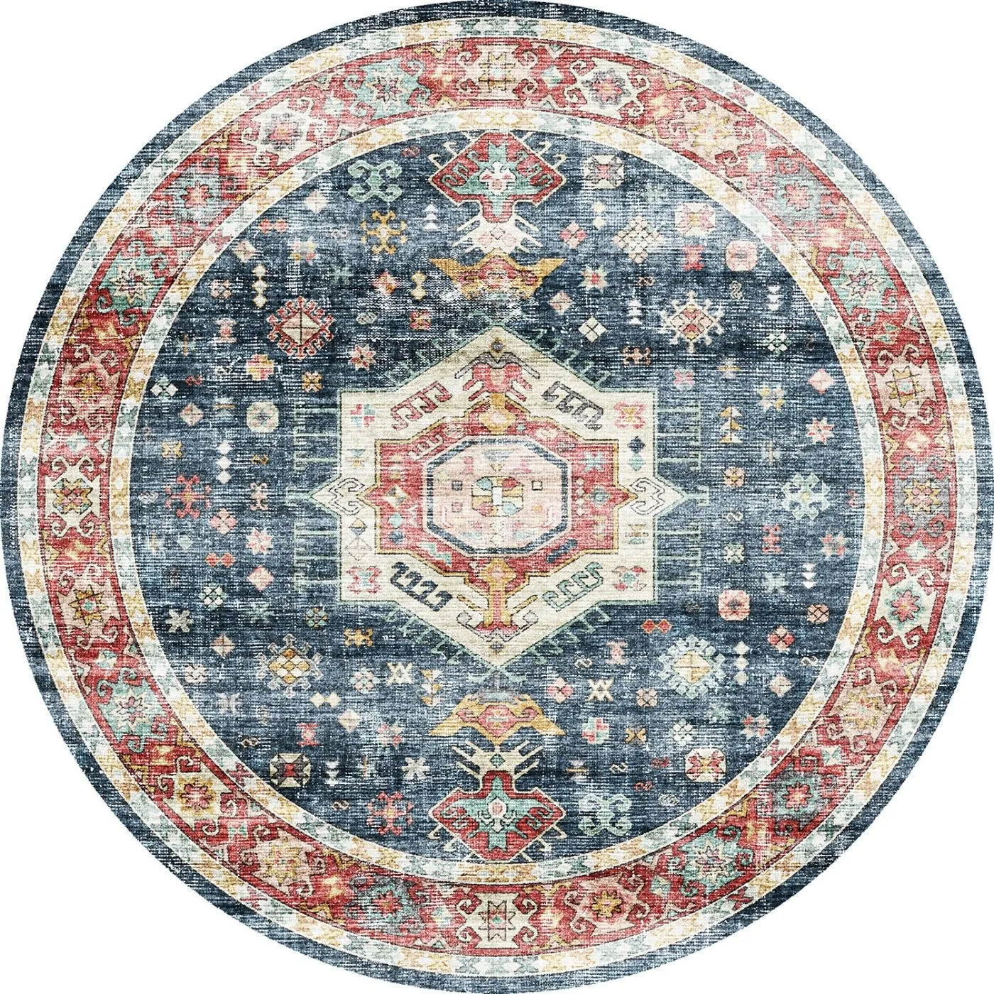 Dilara Multi Color Red Blue Rug