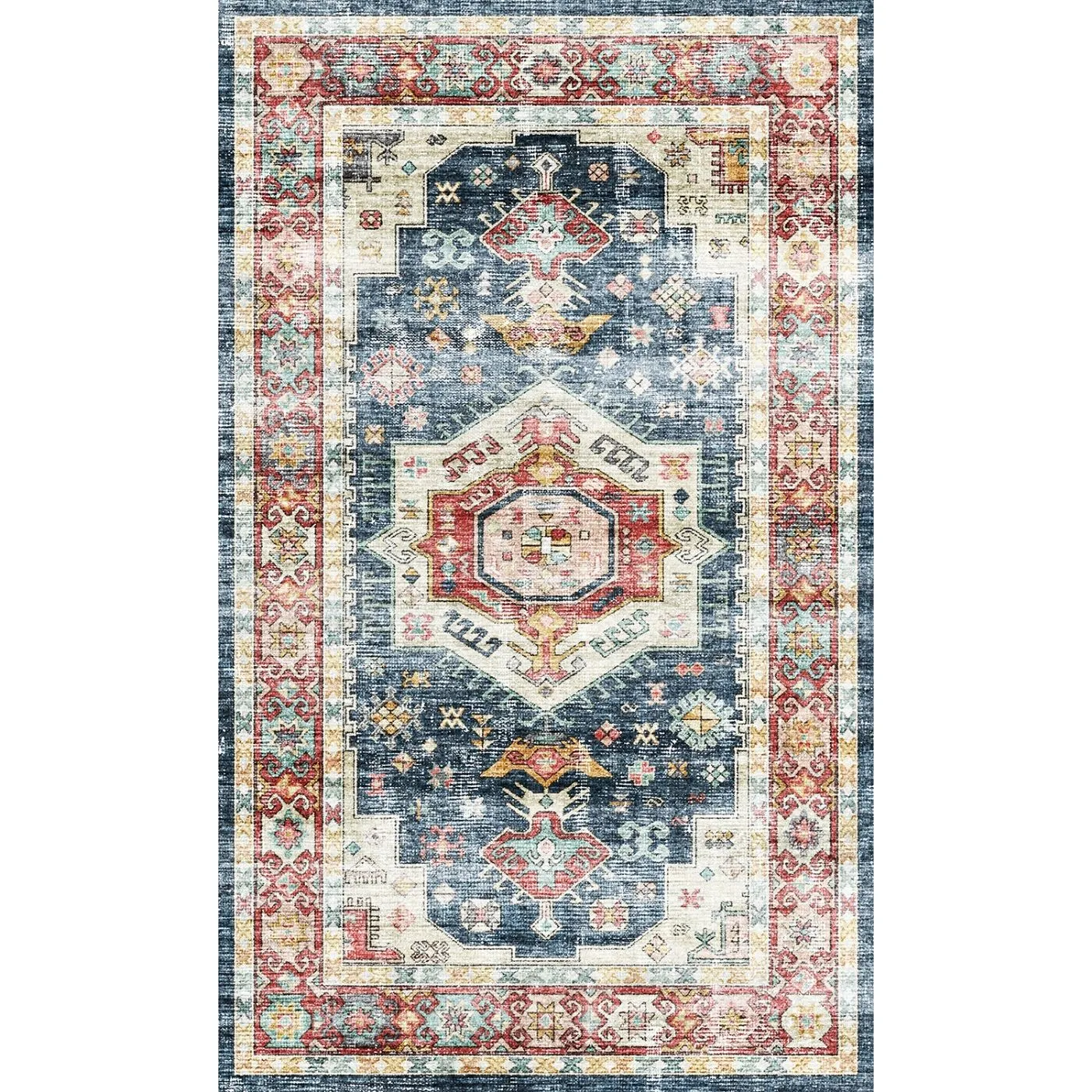 Dilara Multi Color Red Blue Rug