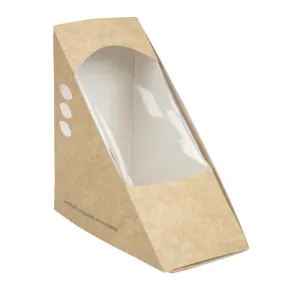 DW624 Vegware Compostable Kraft Sandwich Wedges 65mm (Pack of 500)