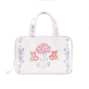 Embroidered Double Handle Cosmetic Bag