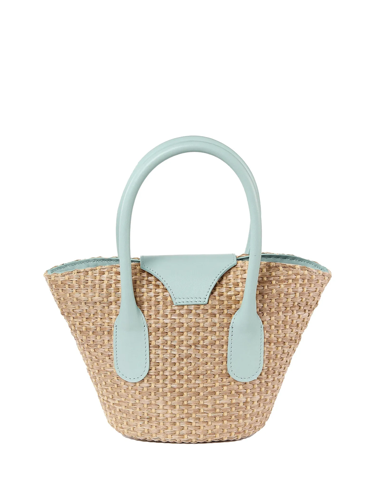 Emily Raffia 7" - Beige&Light Blue