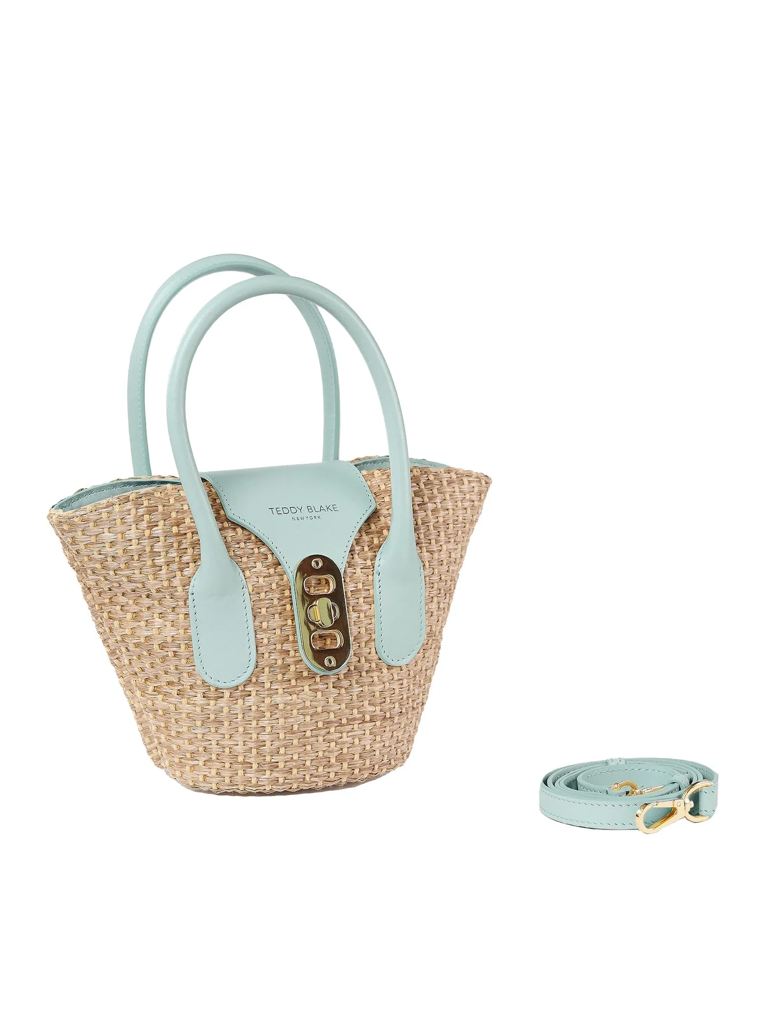 Emily Raffia 7" - Beige&Light Blue