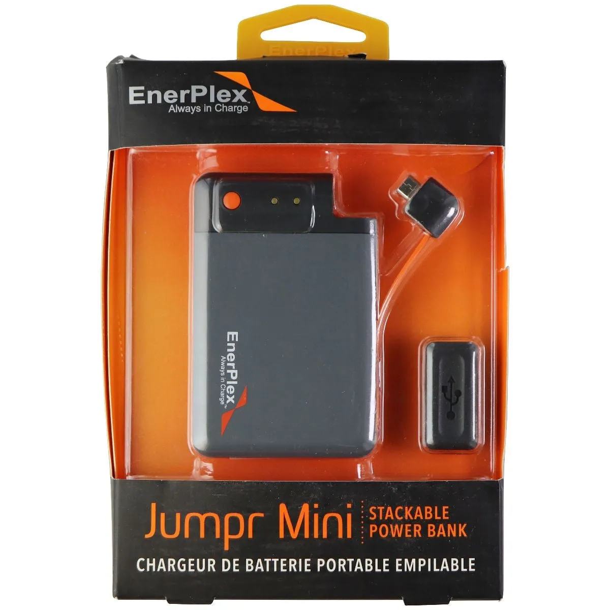 EnerPlex Jumpr 1700mAh Mini Stackable Power Bank with Tethered Micro-USB Cable