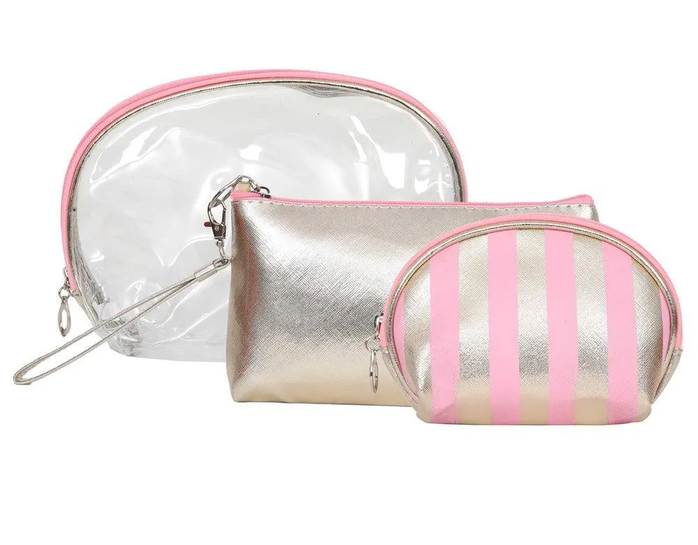 FabSeasons Pink 3 in one toiletry-makeup bag-pouch