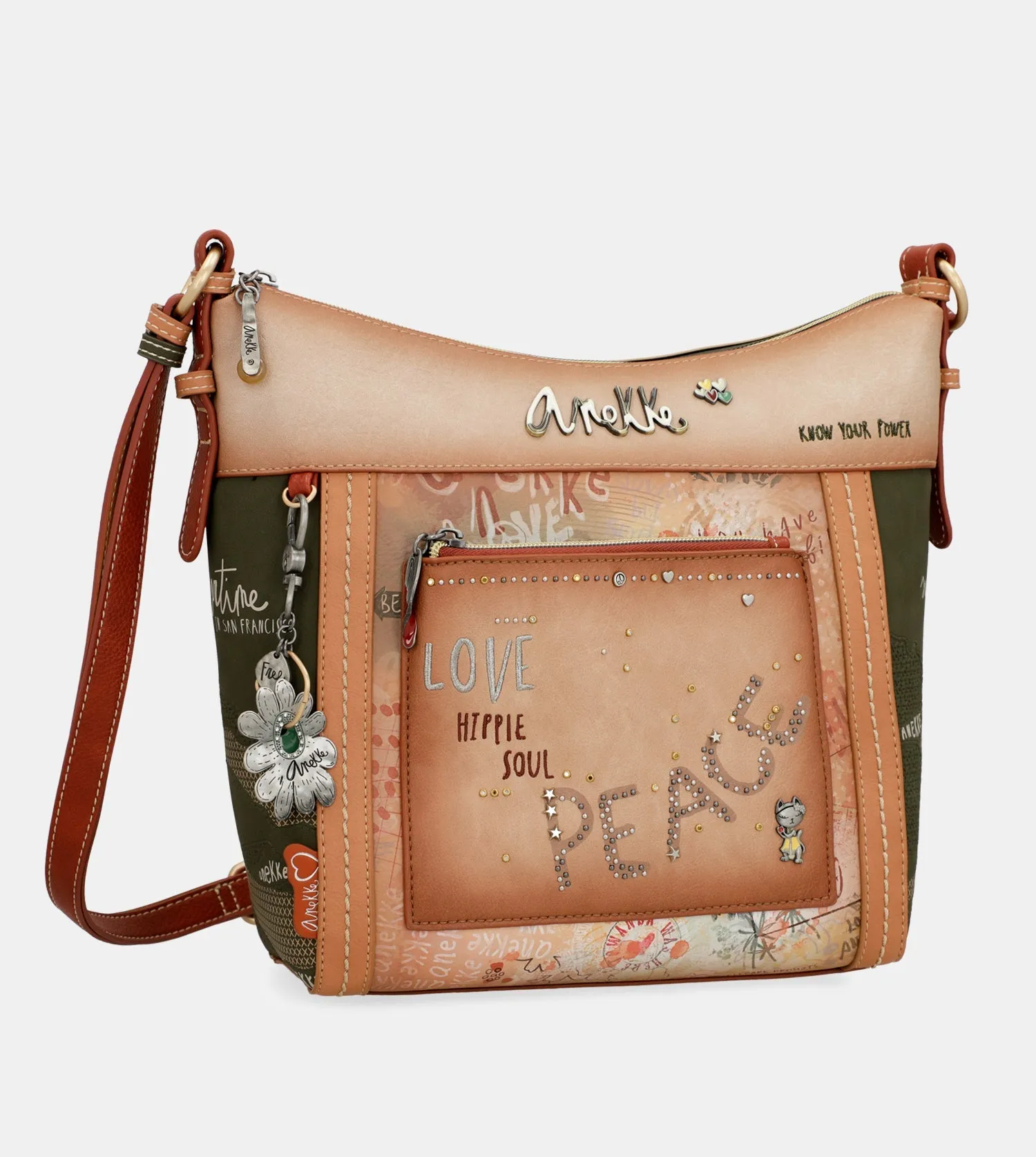 Flowers large crossbody bag