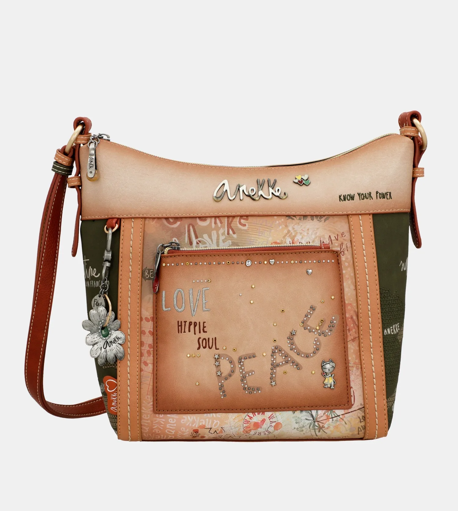 Flowers large crossbody bag