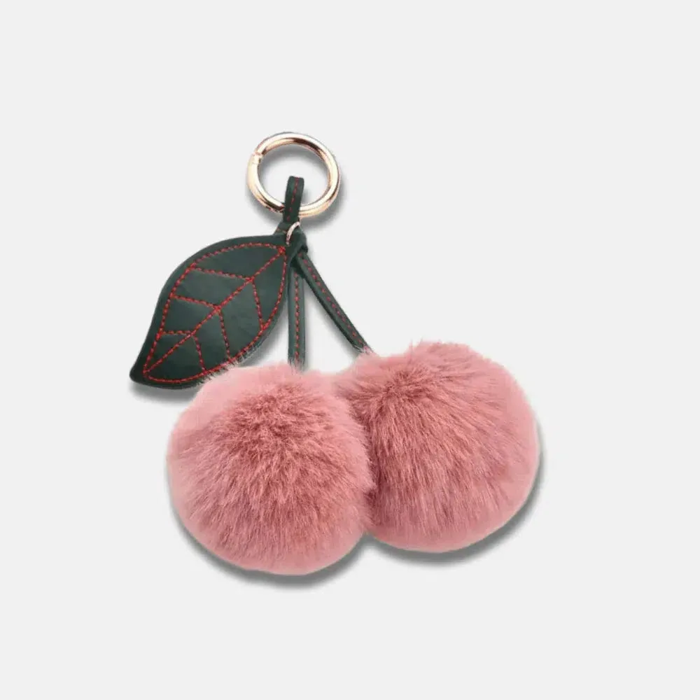 Fluffy Cherry – Playful fuzzy cherry design – Bag charm