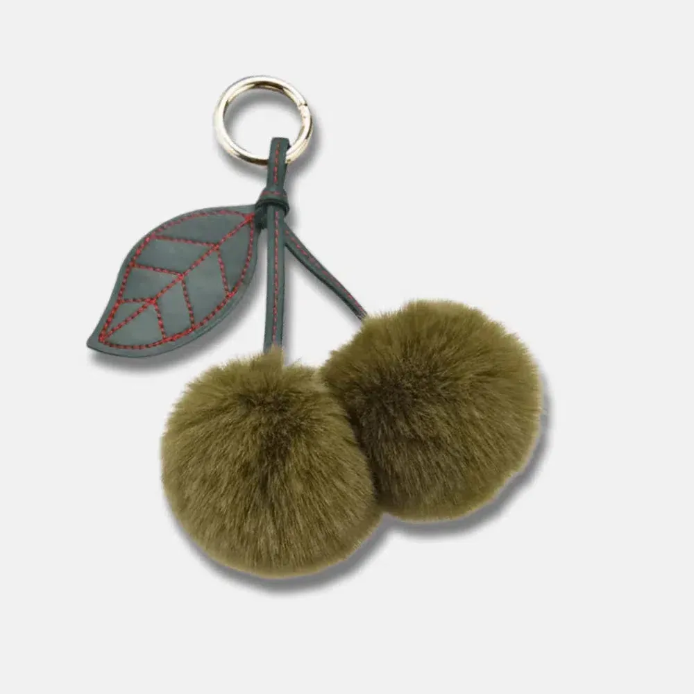 Fluffy Cherry – Playful fuzzy cherry design – Bag charm