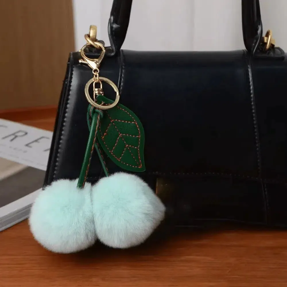 Fluffy Cherry – Playful fuzzy cherry design – Bag charm