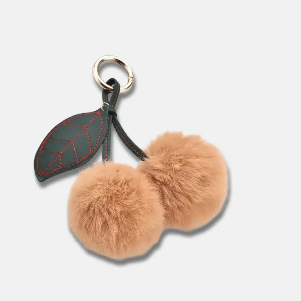 Fluffy Cherry – Playful fuzzy cherry design – Bag charm