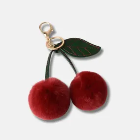 Fluffy Cherry – Playful fuzzy cherry design – Bag charm