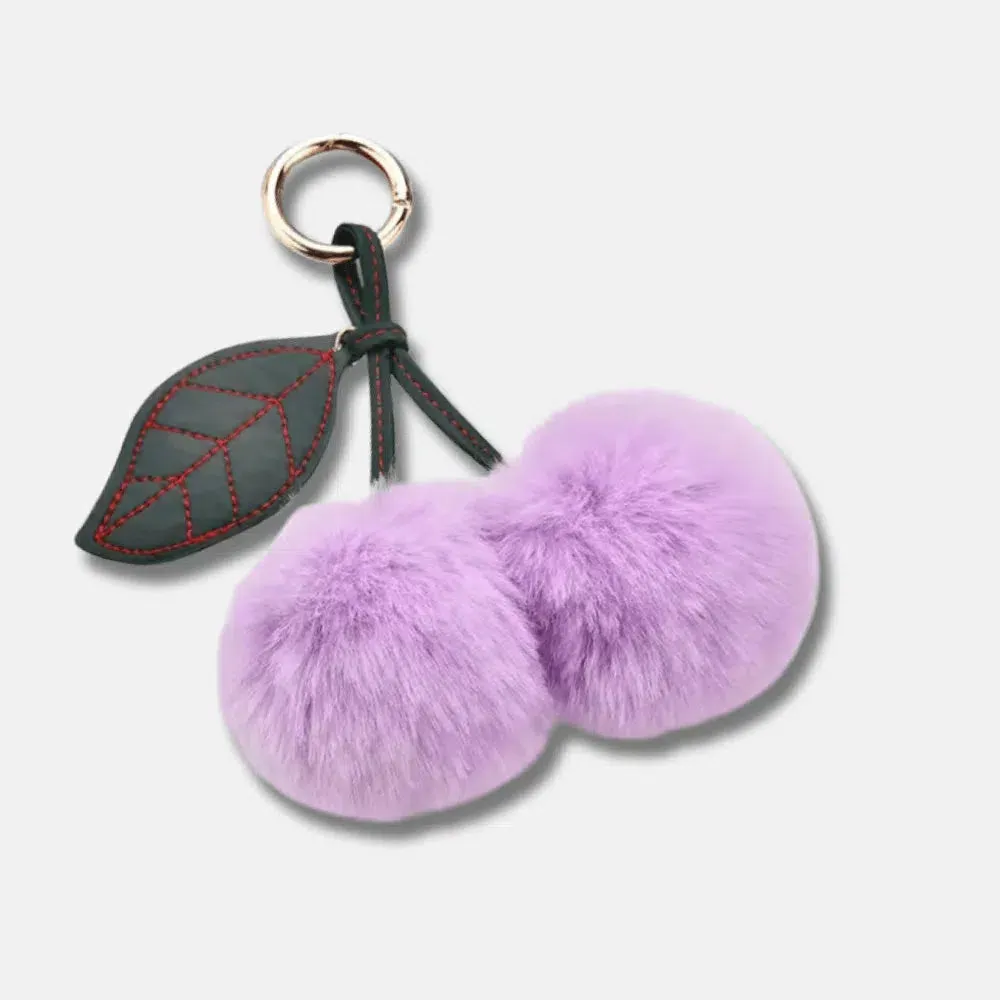 Fluffy Cherry – Playful fuzzy cherry design – Bag charm