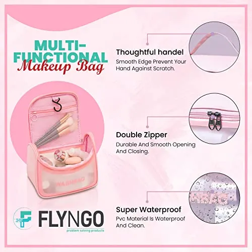 FLYNGO Medium-sized 16 Cms Cosmetic Pouch(M_Pink)