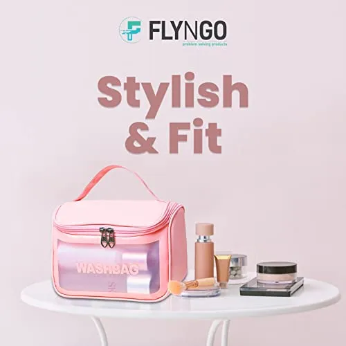 FLYNGO Medium-sized 16 Cms Cosmetic Pouch(M_Pink)