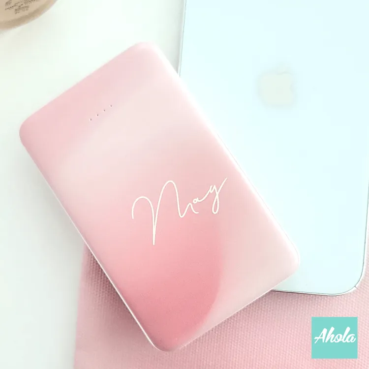 【French Pink】Portable Power Bank with built-in wire 法國粉色內置線便攜式差電器