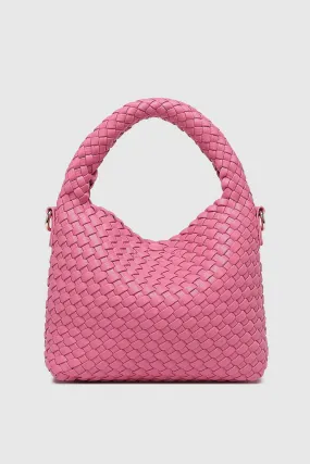 Gabby Mini Woven Shoulder Bag | Bubblegum Pink