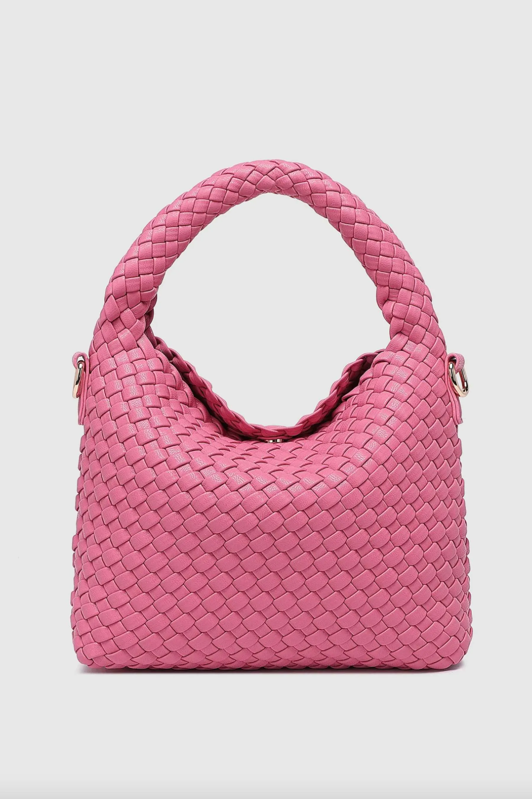 Gabby Mini Woven Shoulder Bag | Bubblegum Pink