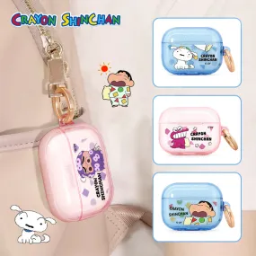 GARMMA Crayon Shin-chan Apple AirPods Pro 2/1 Charging Case Cover with Metal Hook