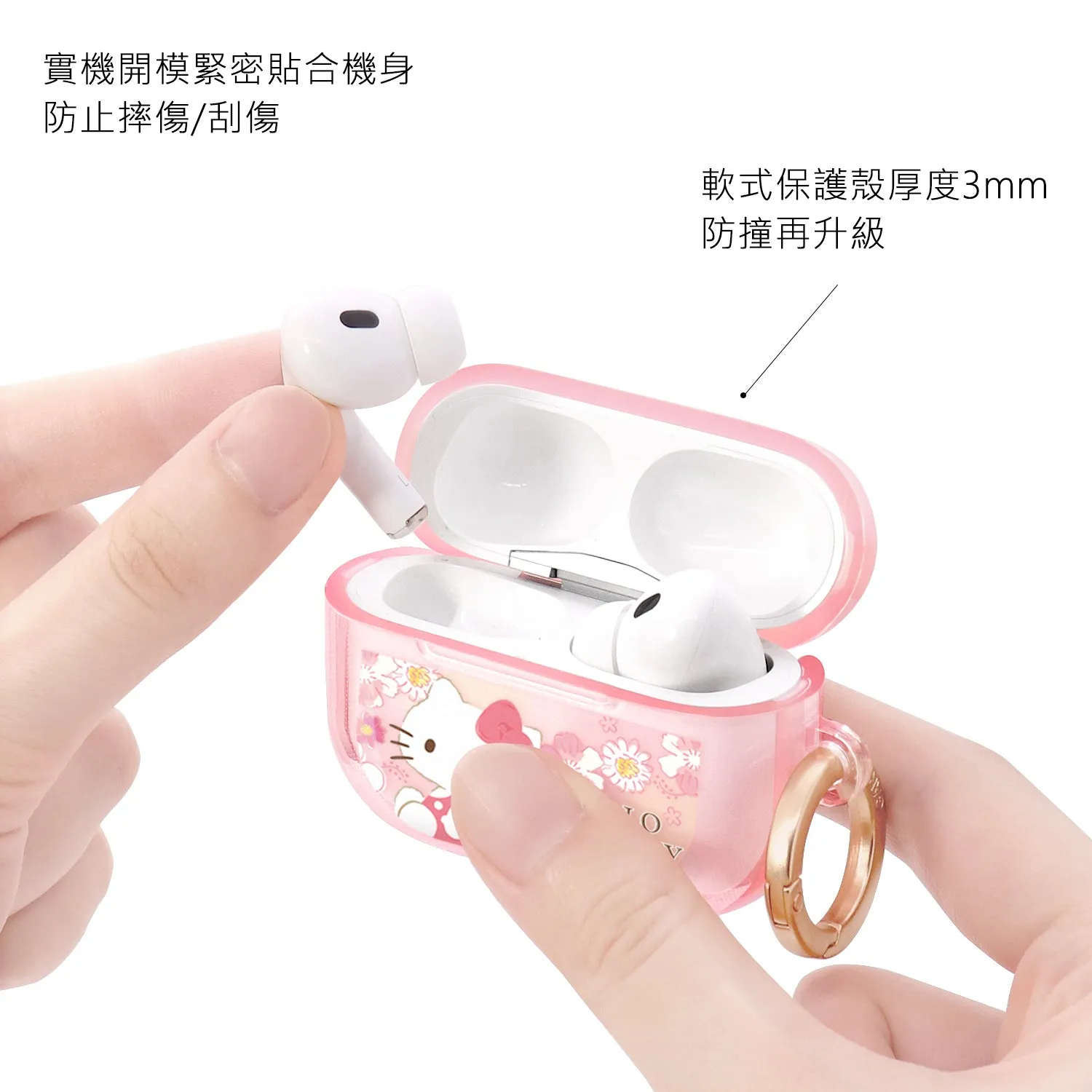 GARMMA Sanrio Characters Apple AirPods Pro 2/1 Charging Case Cover with Metal Hook