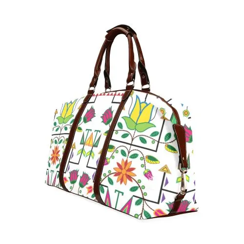 Geometric Floral Summer-White Classic Travel Bag