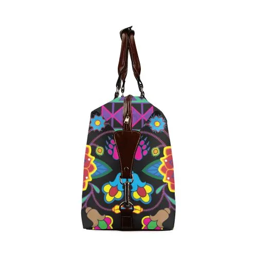 Geometric Floral Winter-Black Classic Travel Bag