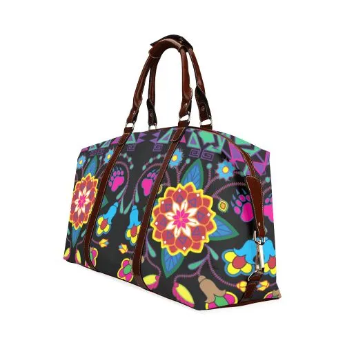 Geometric Floral Winter-Black Classic Travel Bag