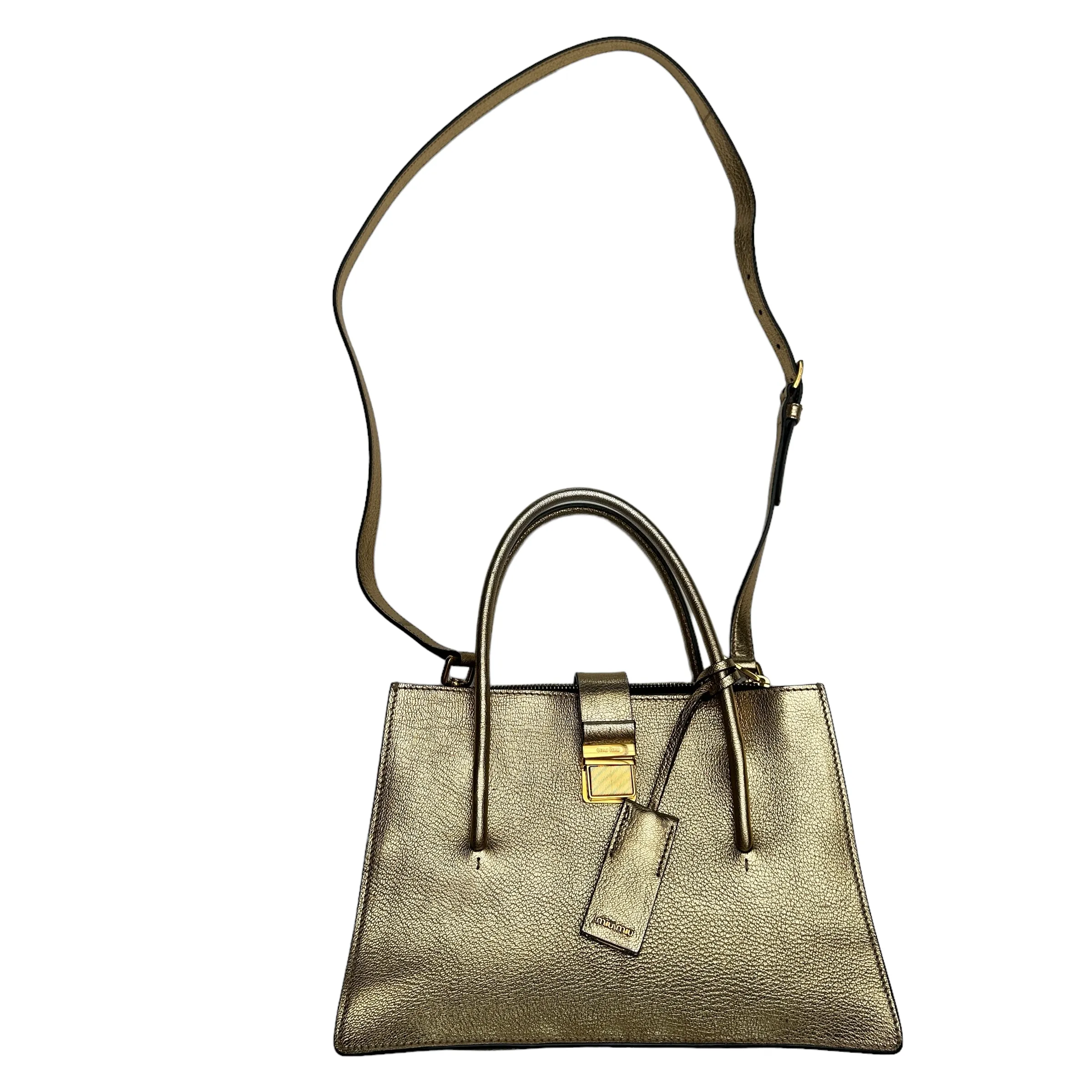 Gold Leather Small Tote