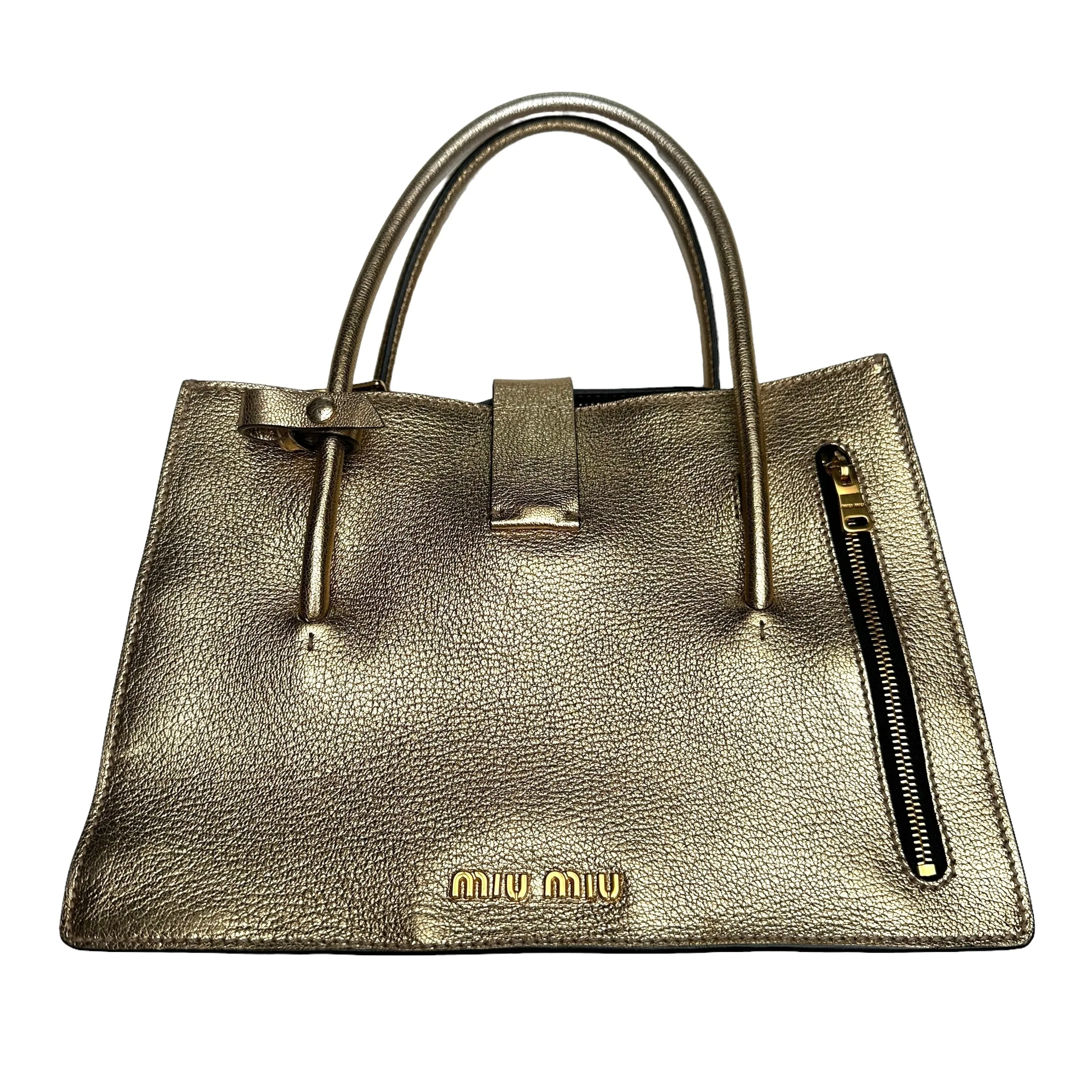 Gold Leather Small Tote