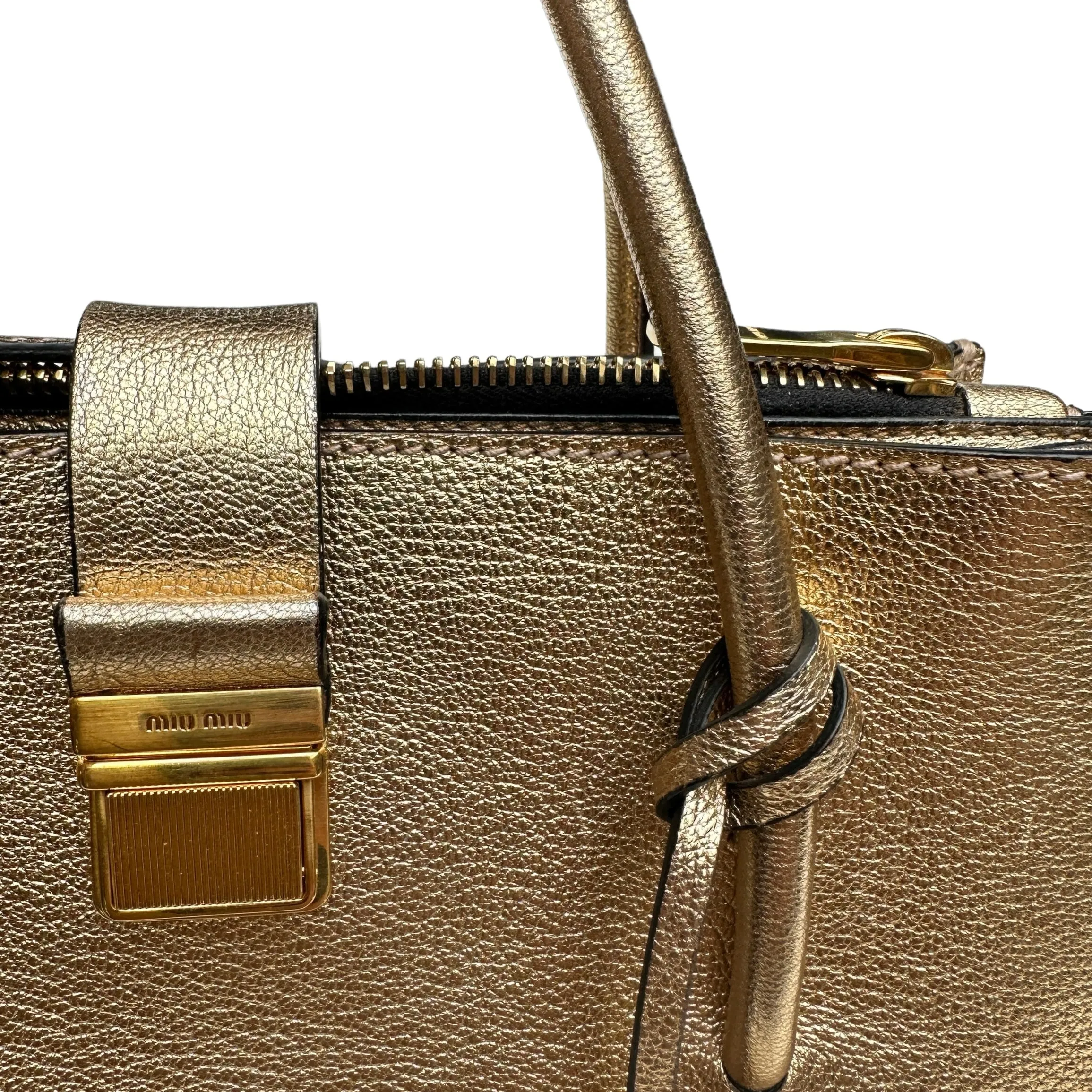 Gold Leather Small Tote