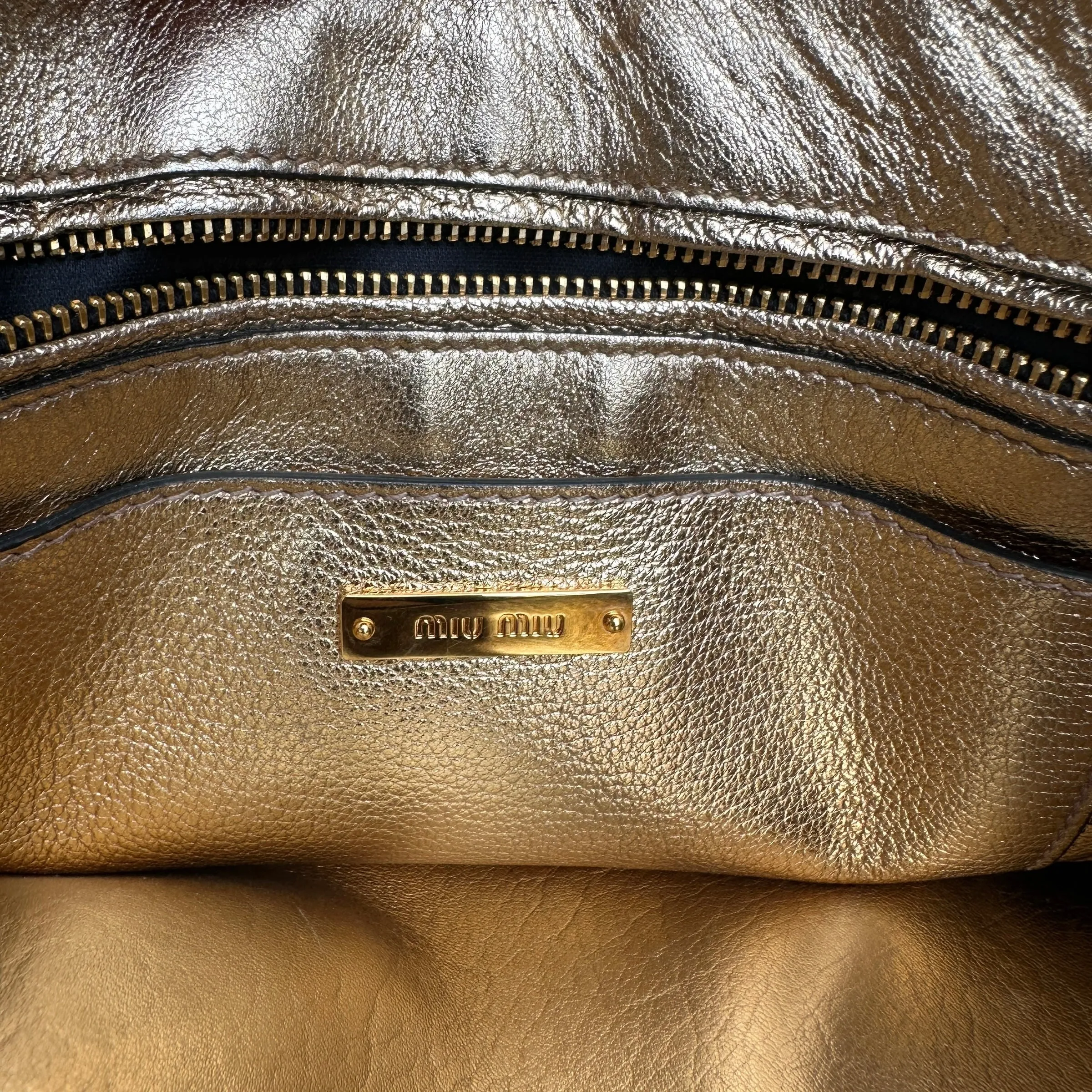 Gold Leather Small Tote