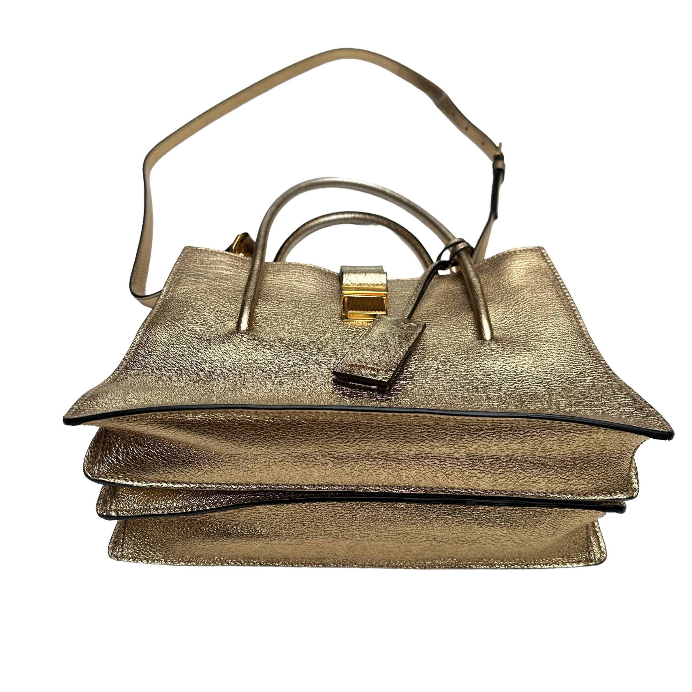 Gold Leather Small Tote