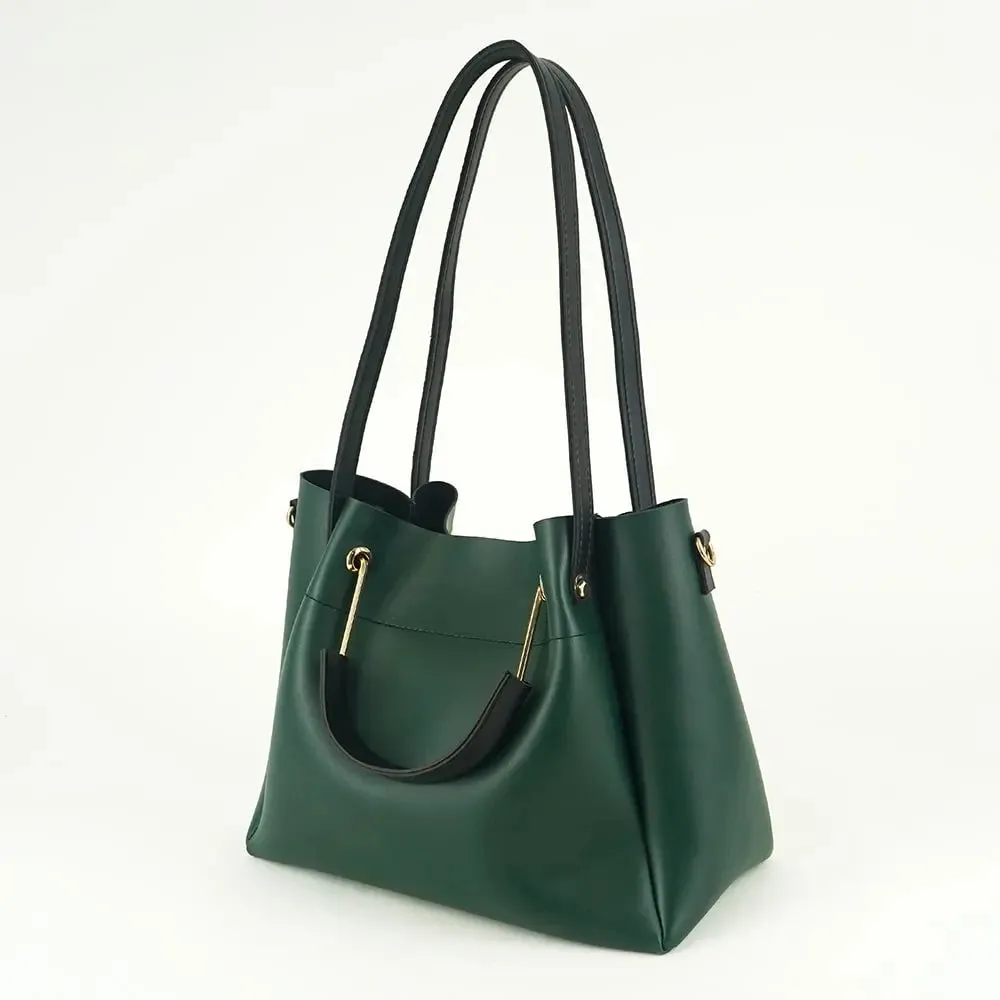 Green 2 in 1 Ladies Tote Bag 8850-2