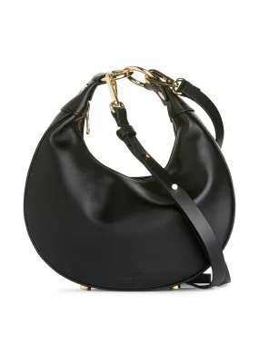 Half Moon black leather bag