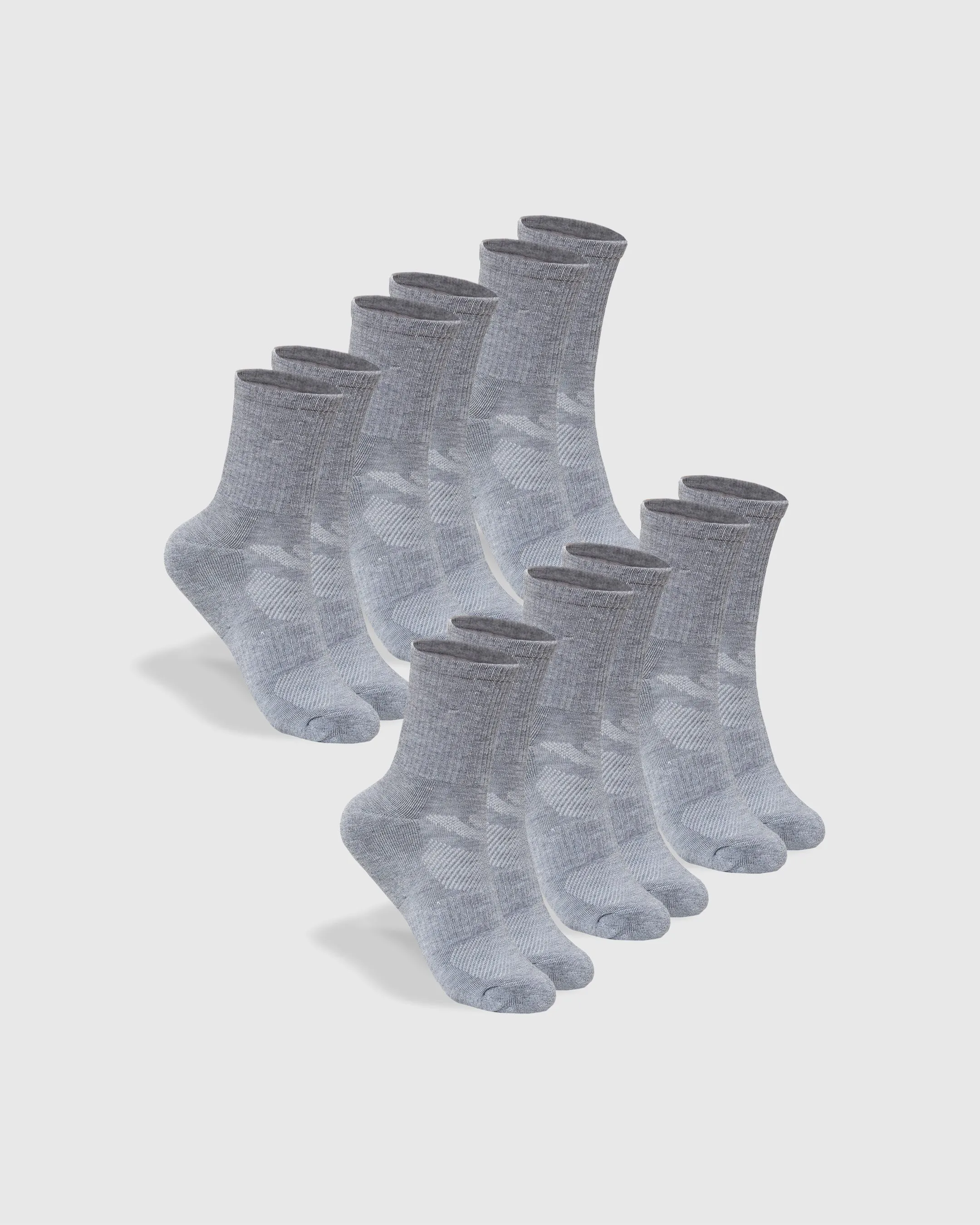 Heather Gray Half Crew Socks 6-Pack