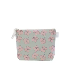 Hibiscus Baby Blue Cosmetic Bag, Small